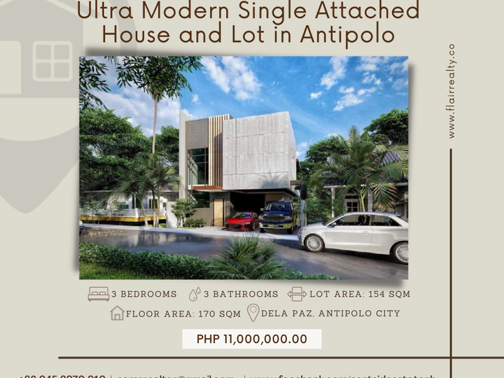 Ultra Modern Single Attached House and Lot in Upper Antipolo
