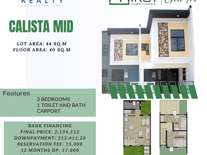 Calista Mid Phirst Park Homes in General Trias, Cavite [House and Lot 🏘
