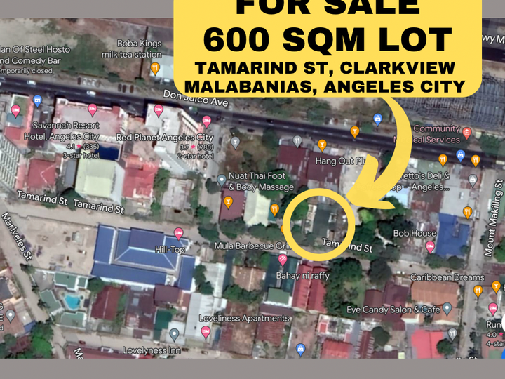 600 Sqm Lot For Sale in Prime Location Tamarind St Clarkview