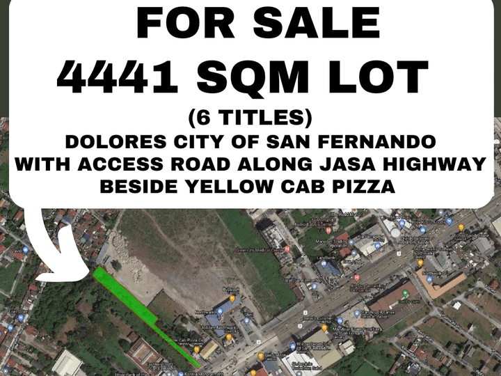 4441 Sqm Lot For Sale Dolores San Fernando With Access Rd Along JASA
