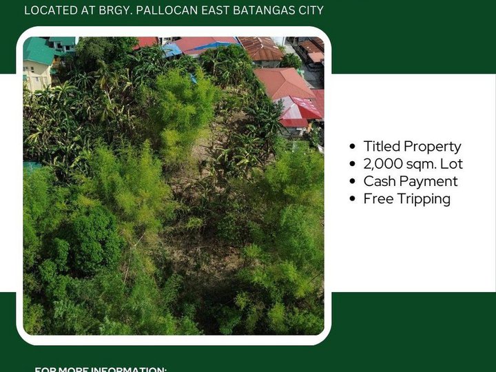 2,000 sqm Residential Lot For Sale in Batangas City Batangas