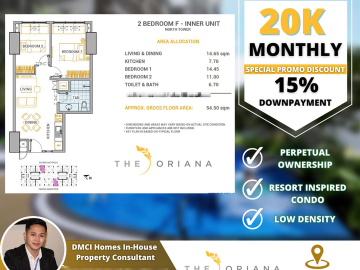 Pre-selling 54.50 sqm 2-bedroom Condo For Sale in Quezon City / QC
