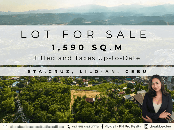 Overlooking 1,590 Sq.m. Lot for sale with Amazing View Lilo-an, Cebu