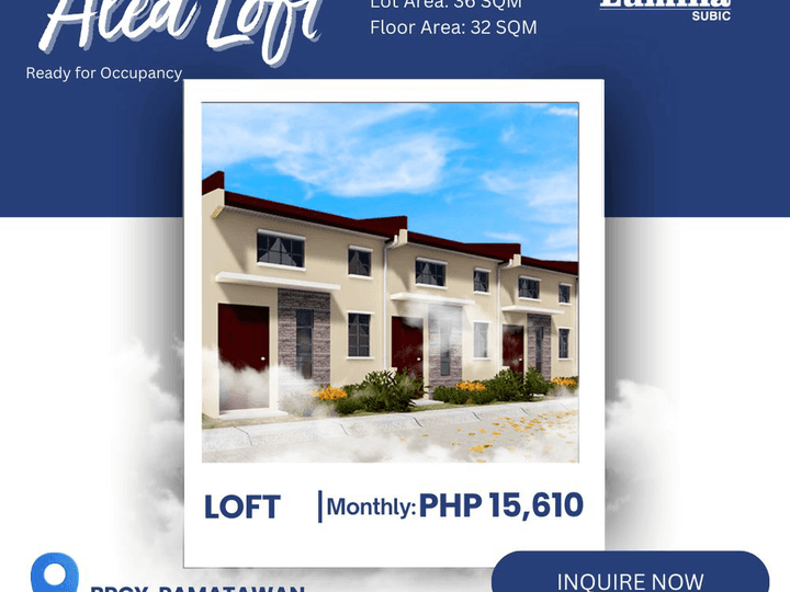 LoftType Unit RFO House and Lot For Sale in Subic Zambales