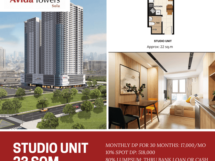 Preselling Studio Condo in Quezon City QC- Avida Towers Sola