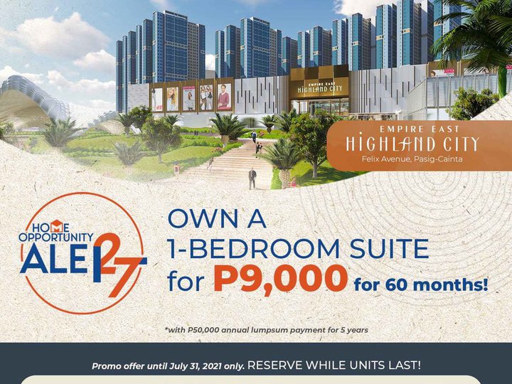 Condo For Sale in Pasig Metro Manila 1 Bedroom No Downpayment