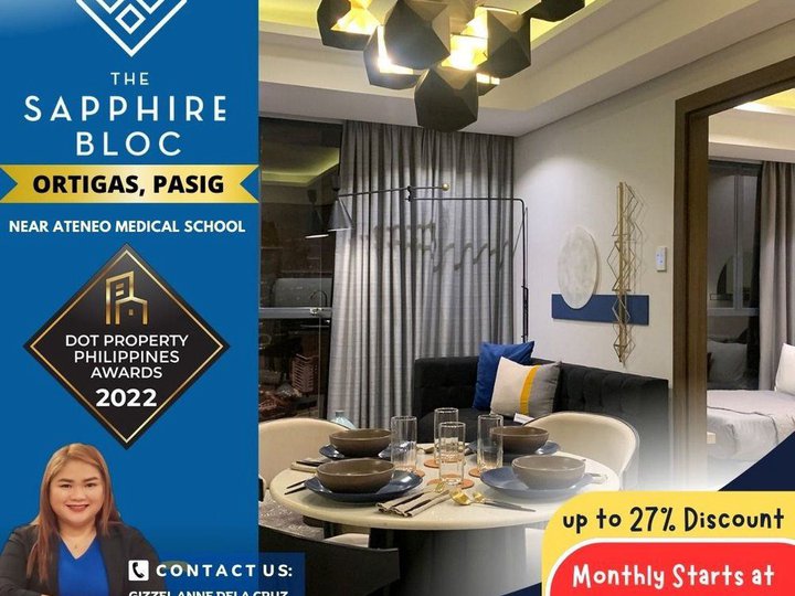 Near Medical City Ortigas 2024 Turnover STUDIO Unit for sale at The Sapphire Bloc in Ortigas Pasig