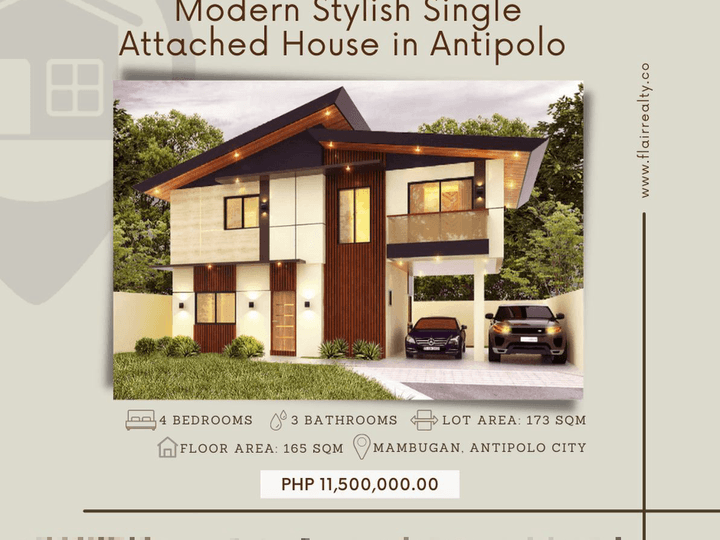 Stylish Single Attached House and Lot in Antipolo near Xentro Mall