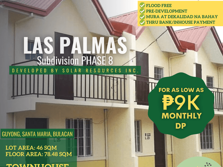 Affordable Townhouse with Balcony 9K Monthly @ LAS PALMAS SUBD.PHASE 8