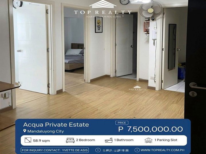 2BR Condo for Sale in Acqua Private Residences along Mandaluyong City