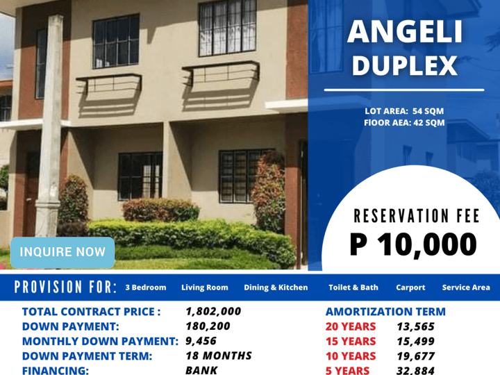 Easy to Pay for Global Pinoy 3 Bedrooms Angeli Duplex in Sorsogon