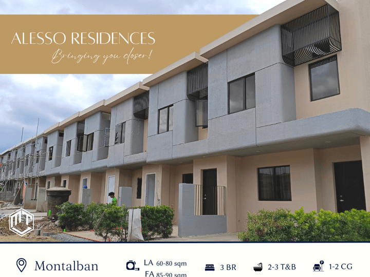 3 Bedroom Modern Townhouse in Montalban,Rizal -ALESSO RESIDENCES