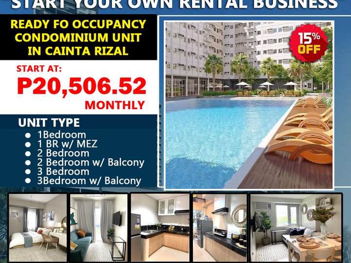 Ready for Occupancy Condotel for sale in Cainta Rizal