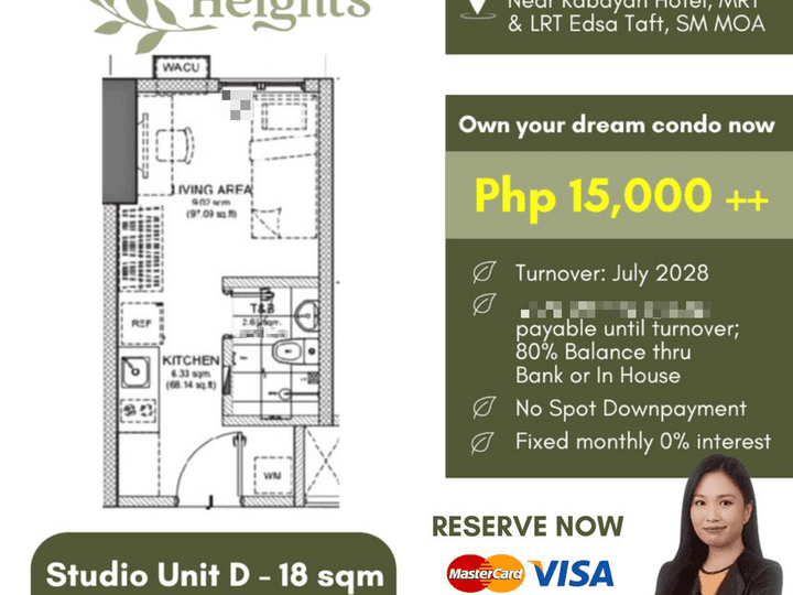 DMCI Anissa Heights Preselling Studio Unit Condo For Sale in Pasay