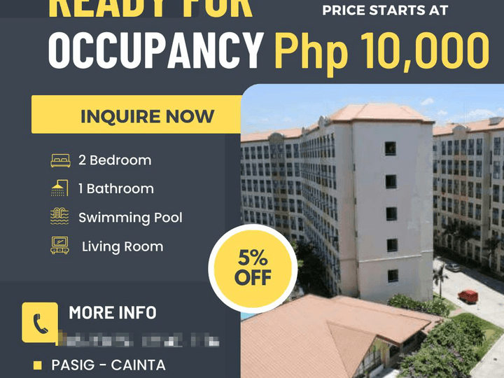 Affordable Rent to own condo Pasig 1BR 40 sqm loft type San Andres