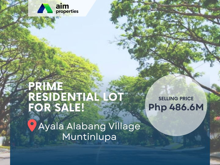 2,116 sqm Prime Residential Lot For Sale in Ayala Alabang  Village Muntinlupa Metro Manila