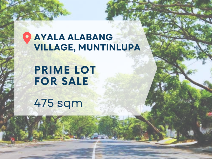 475 sqm Residential Lot For Sale in Ayala Alabang Village Muntinlupa Metro Manila