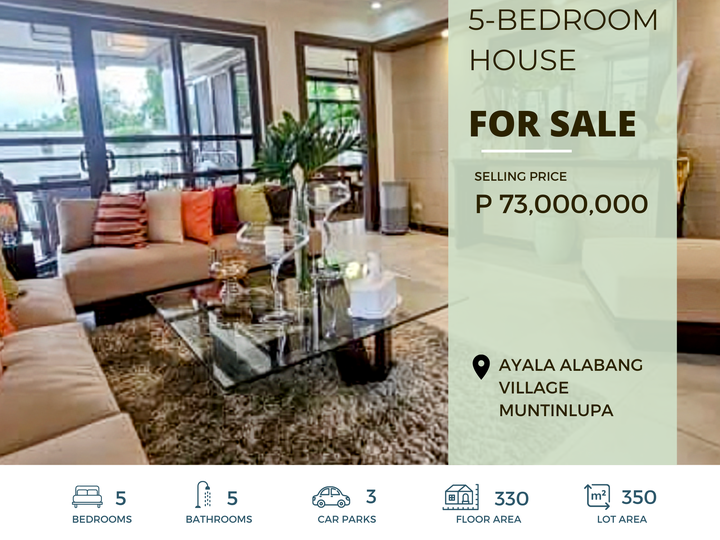 5-bedroom House and Lot For Sale in Ayala Alabang Village Muntinlupa Metro Manila