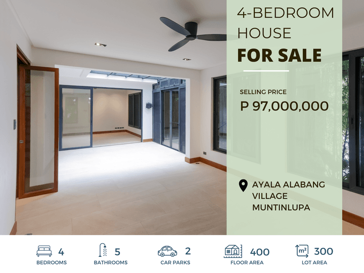 4-bedroom House For Sale in Ayala Alabang Village Muntinlupa Metro Manila