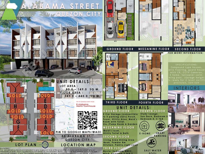 4-bedroom Townhouse For Sale in Alabama New Manila Quezon City