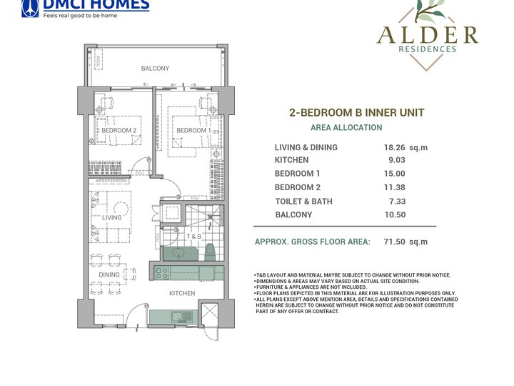 Pre selling 2BR 71sqm Alder Residences Condo in Acacia Estates, Taguig
