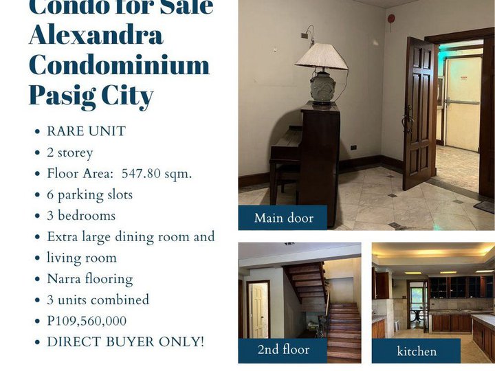 3 bedroom Condo for Sale  Alexandra Condominium Pasig City