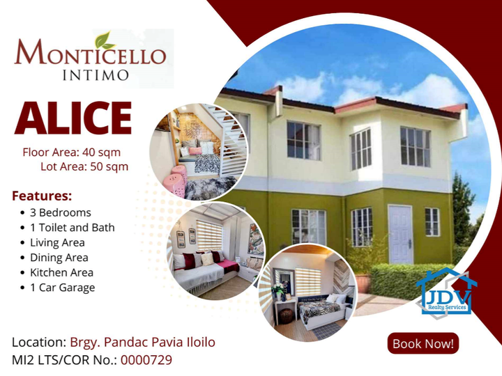 3-bedroom Townhouse for Sale in Pavia, Iloilo "  Monticello INTIMO "