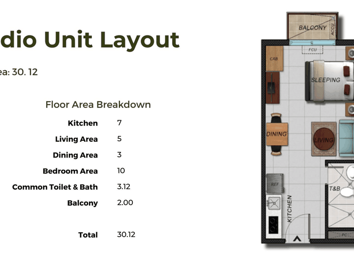 Pre-selling Studio Unit at Tagaytay City