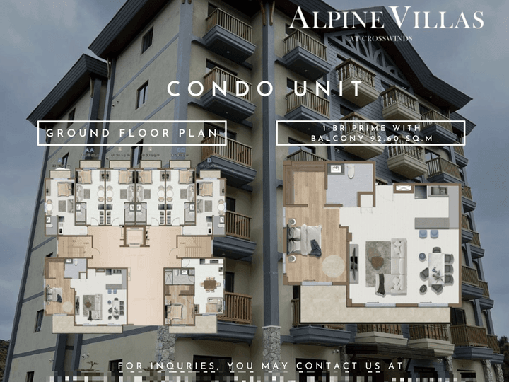 92.60 sqm - 1-Bedroom Condo for Sale in Crosswinds Tagaytay