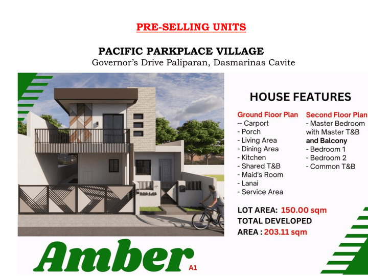 IC-Pacific Parkplace / Amber 4-bedroom Single Detached House & Lot For Sale in Dasmarinas Cavite