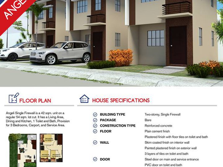 House and Lot in Lumina Pandi, Bulacan |Angeli Single Firewall