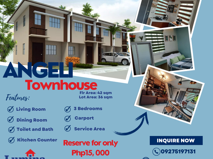 Affordable 3-Bedroom Townhouse (Inner Unit) in Bauan Batangas