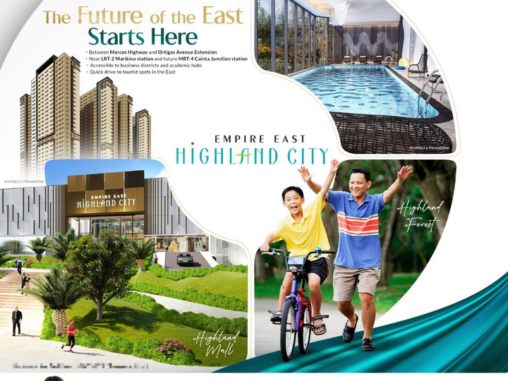 Pre selling Condo with mall and park in Pasig Cainta for sale 1 bedroom Near Ortigas Marcos Highway