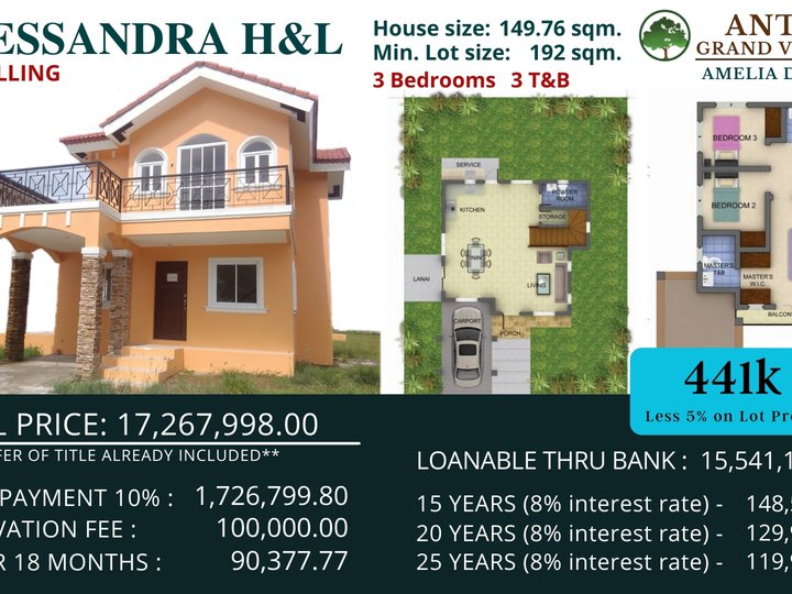 3BR ALESSANDRAHOUSE AND LOT IN ANTEL GRAND VILLAGE IN GEN. TRIAS
