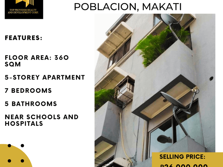 360 sqm 5-Storey Apartment FOR SALE in Makati