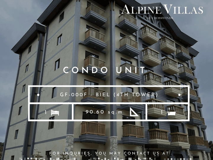 Preselling 1-BR Prime Condo Unit at Crosswinds Tagaytay