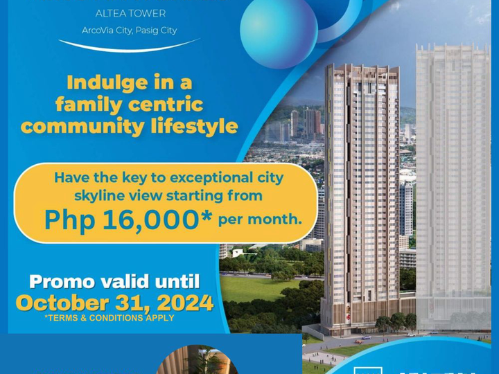 PRE-SELLING CONDO UNIT AT ARCOVIA PALAZZO ALTEA PASIG FOR SALE