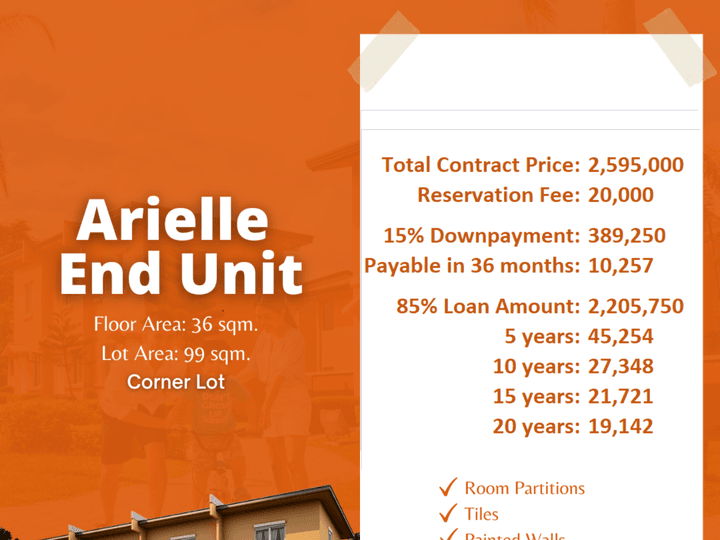 Arielle End Unit 99sqm-Mid Year Promo