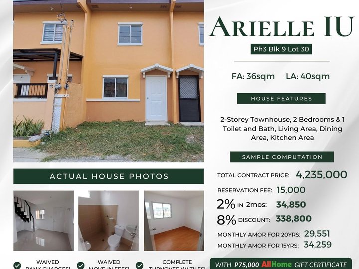 2-bedroom Townhouse For Sale in Dasmarinas Cavite