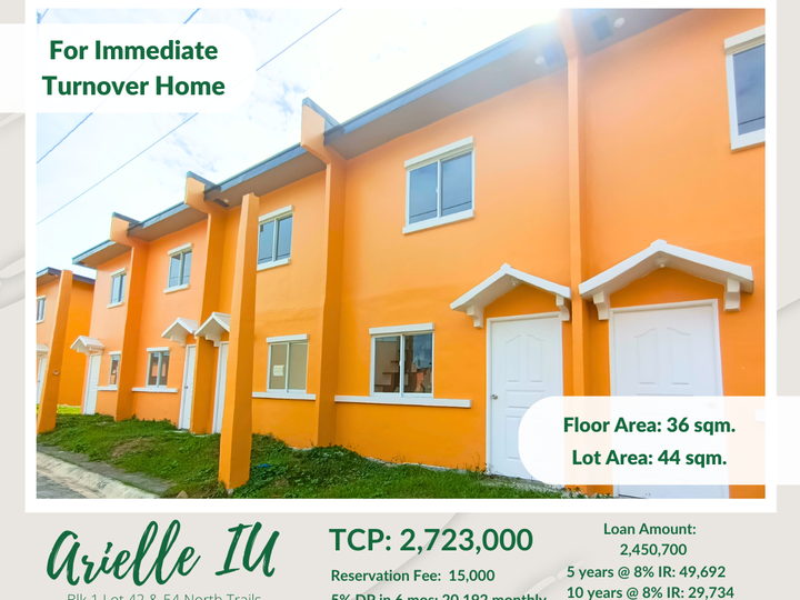 2-bedroom Townhouse in Santo Tomas Batangas (Arielle IU)