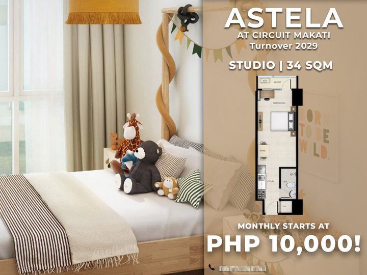 Pre-selling 34 sqm Studio Unit For Sale in Circuit Makati | Alveo Land