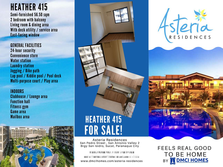 56.50sqm 2-bedroom condo unit for sale in Paranaque Metro Manila