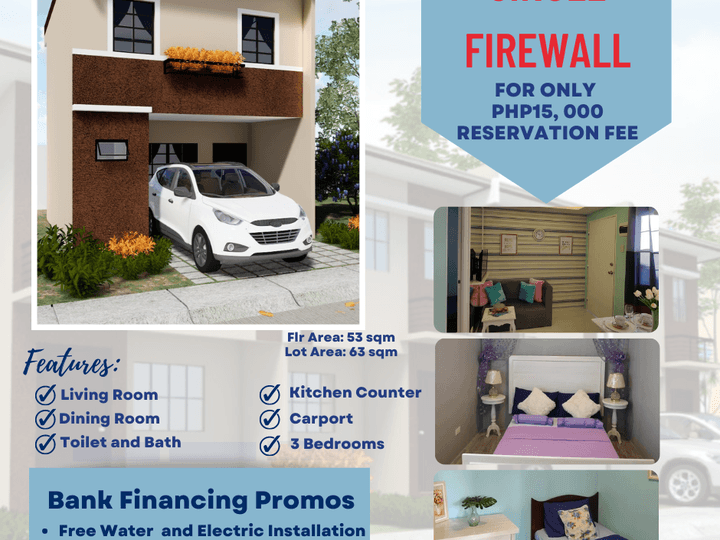Affordable 3-Bedroom Athena Single Firewall in Baras Rizal