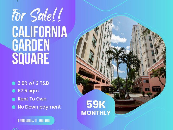 California Garden Square 57.50 sqm 2 BR Condo For Sale in Mandaluyong Rent To Own