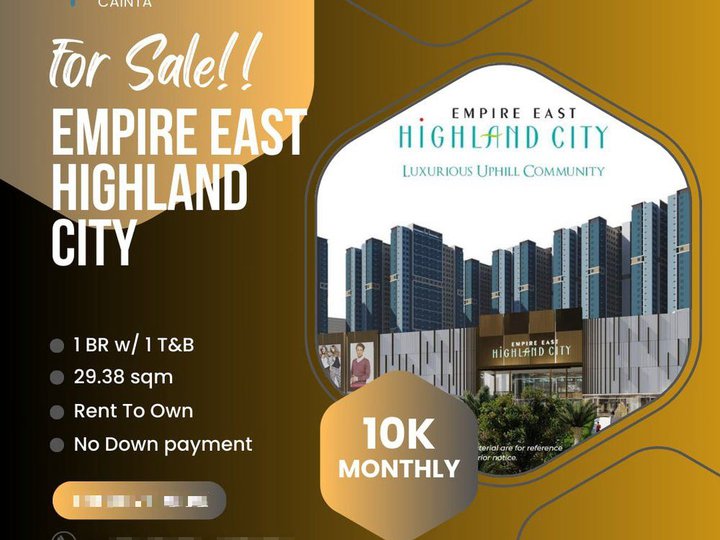 29.38 sqm 1 BR Condo For Sale in Cainta Rizal No Down Payment as low as 10K Monthly
