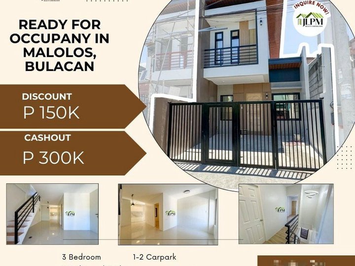 Ready For Occupancy 3-bedroom Duplex House For Sale in Malolos Bulacan