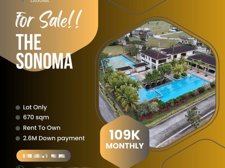 Nuvalu Sta Rosa Laguna Lot for Sale 670sqm Rent To Own 109K Monthly