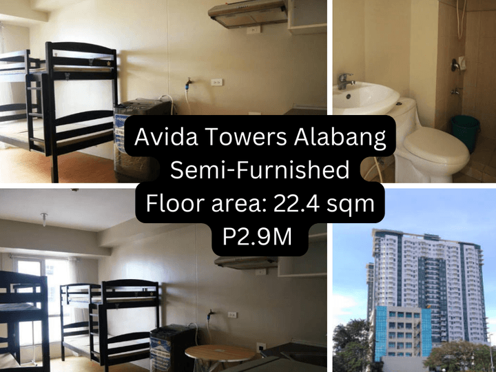 Avida Towers Alabang Semi-Furnished Studio Unit For Sale