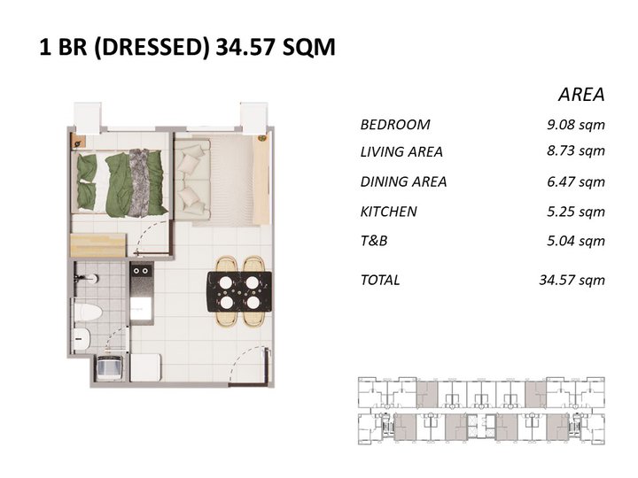 34.57 sqm 1-bedroom Condo For Sale in Silang Cavite | Aliento Residences