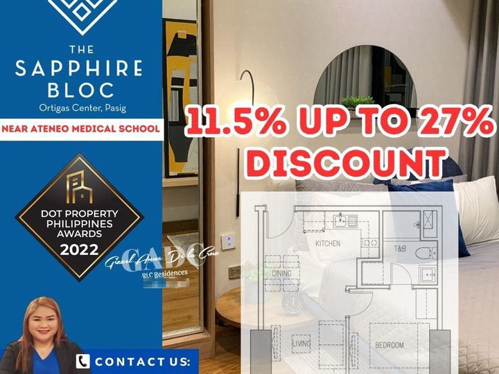 Near Ateneo Medical City Affordable 1BR and Studio Unit for sale at The Sapphire Bloc